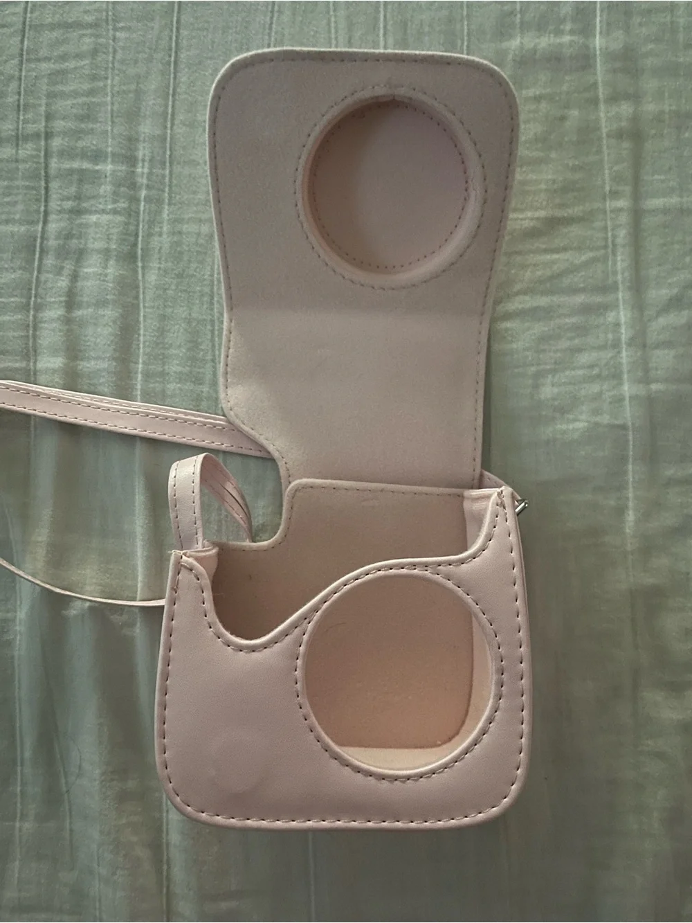 Pink Compact Camera-Style Crossbody Bag